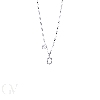 Collana con punto luce e lettera O in oro bianco 18k con diamanti