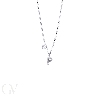 Collana con lettera P e punto luce in oro bianco 18k e diamanti