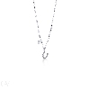 Collana con punto luce e lettera U in oro bianco 18k con diamanti