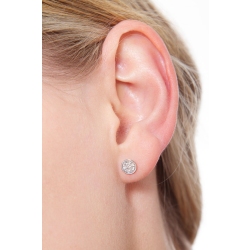 Mono boucle d'oreille en or blanc 18 carats sertie de diamants 2