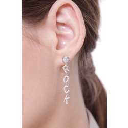 White gold and diamonds letter earring ROCK 2