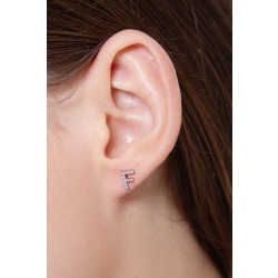 Letter F single earring with diamonds 2