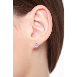 Mono pendiente Oro Blanco 18k letra G con diamantes 2