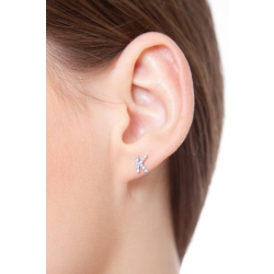 Letter K single earring with diamonds 2