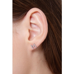Letter M single earring with diamonds 2