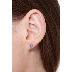 Letter R single earring with diamonds 2