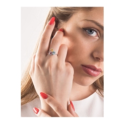 Anillo en oro blanco de 18 quilates con citrino, amatista y aguamarina 2