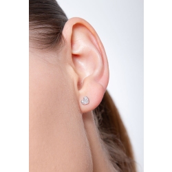 18k white gold heart earrings with diamond pavè 2