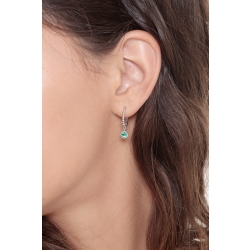 White gold 18k drop earrings with round emeralds pendants  2