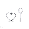 White gold 18k diamond heart drop earrings 