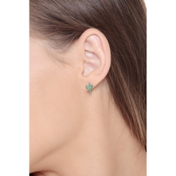 18k white gold cactus earrings with emeralds 2