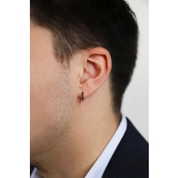 Black diamonds single hoop earring  2