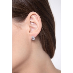 Weissgold 750 Aquamarin und Diamant Ohrstecker 2