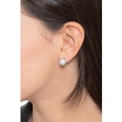 Pendientes mujer en oro blanco de 18k con perlas y diamantes 2