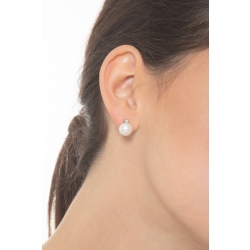 Pendientes de oro blanco 18k con perlas y diamantes 2