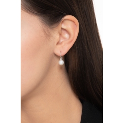 Pendientes de oro blanco de 18 quilates con perlas cultivadas de 7 mm y diamante 2