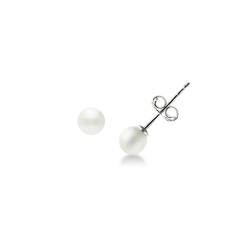 Pendientes de oro blanco de 18 quilates con perlas 4,5 mm