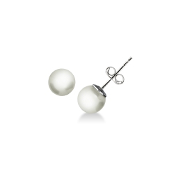 Boucles d’oreilles en or blanc avec perles naturelles de 9 mm