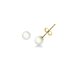 Pendientes de botón Oro Amarillo 18k con perlas 6,5 mm
