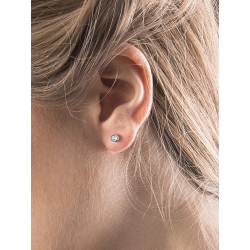 Boucles d'oreilles or blanc 18k et diamants  2