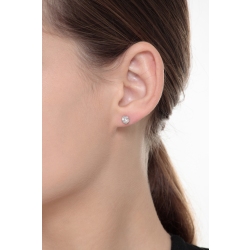 Bezel diamond stud earrings in white gold 18k 2