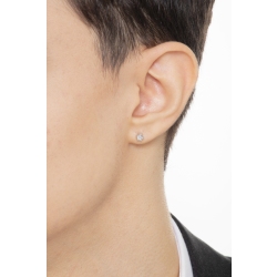 Mono boucle d'oreille à six griffes en or blanc 18k  2