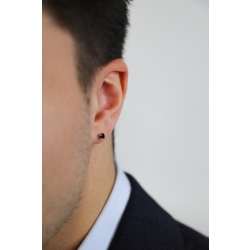 Boucle d'oreille individuelle or blanc 18k et diamant noir 2