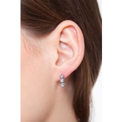 White gold 18k earrings with bezel diamonds  2