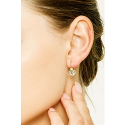 Gelbgold 18K Ohrringe Aquamarin und Diamanten 2