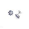 18k white gold cluster earrings with blue sapphire and diamonds