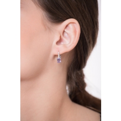 White gold 18k drop earrings with diamonds and amethysts  2