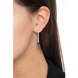 Pendientes Oro 18k con zafiros azules y diamantes 2