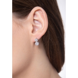 White gold 18k double diamond stud earrings  2