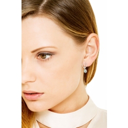 Pendientes con aguamarina y diamantes de oro blanco 750 2
