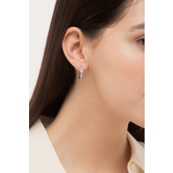 Aros Oro Blanco 18k con diamantes brillantes 2