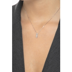 Drei Diamanten Kette Weißgold 18 Karat 2