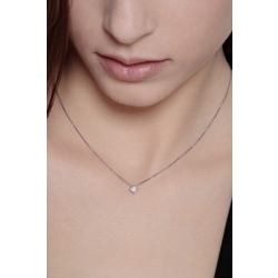 Collar oro blanco 18k diamante 0,15 ct 2