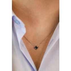 Collar hombre de oro blanco 18k diamante negro CM50 2