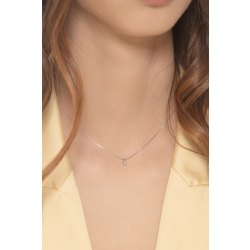 White gold 18k necklace with 0,05 ct solitaire pendant 2