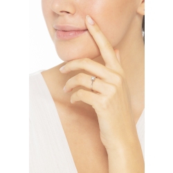 Bague solitaire diamant 0,50 ct or blanc 18k quatre griffes 2