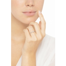 Bague solitaire à six griffes en or blanc 18 CT  2