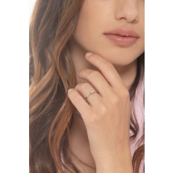 Anillo solitario diamante 0,15 ct y oro blanco 18 k  2