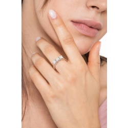 Bague Trilogy femme en or blanc 18K avec diamants CT 1.20 2