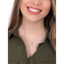 Necklace in 18k white gold with full bezel diamond trilogy pendant 2