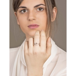 Bague triple bande en or blanc 18k avec diamants 2