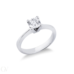 Solitärring 4er Krappenfassung Weißgold 2