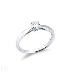 Solitaire setting four prong in white gold 18k 2
