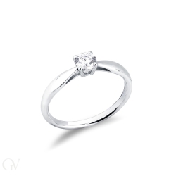 Solitaire setting four prongs in white gold 18k 2