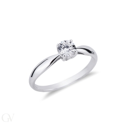 Solitaire setting four prongs in white gold 18k 2
