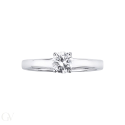 18k white gold four prong solitaire ring setting